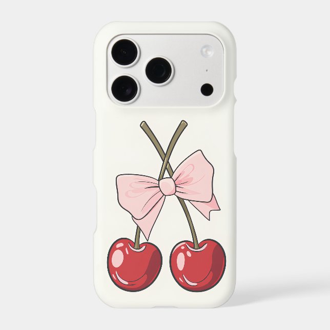 Cherry Bow iPhone Case | Cute Pink Coquette (Back)