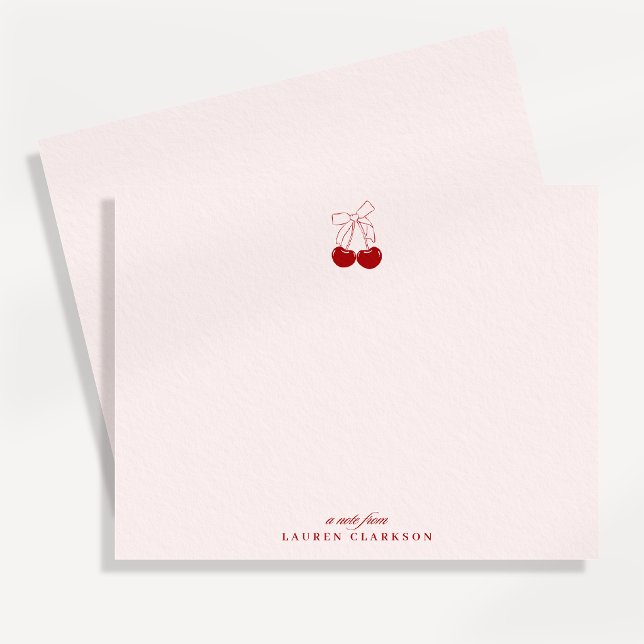 Cherry Bow Note Valentines Card (Creator Uploaded)