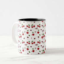 Cherry & Bow Pattern Coffee Mug