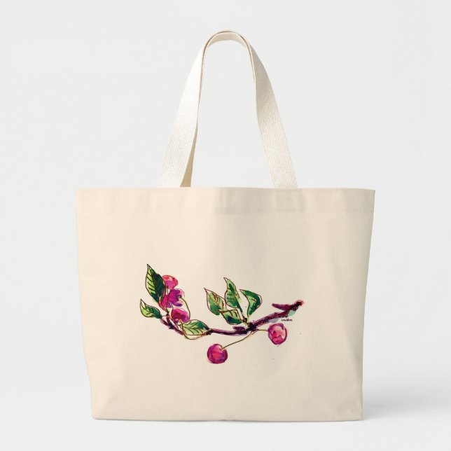 Cherry Branch and your Name Large Tote Bag (Front)
