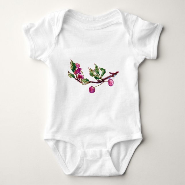 Cherry Branch Baby Bodysuit (Front)