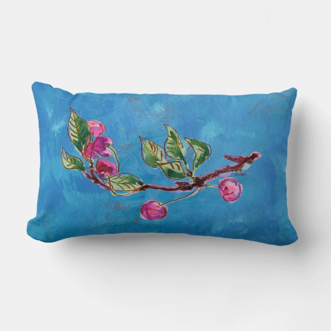 Cherry Branch by Alexandra Cook aka Linandara Lumbar Pillow (Front)