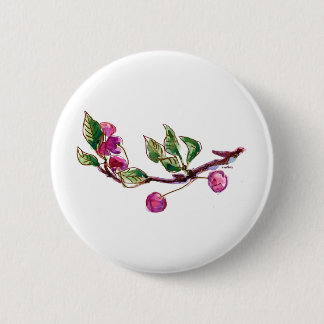 Cherry Branch Pinback Button