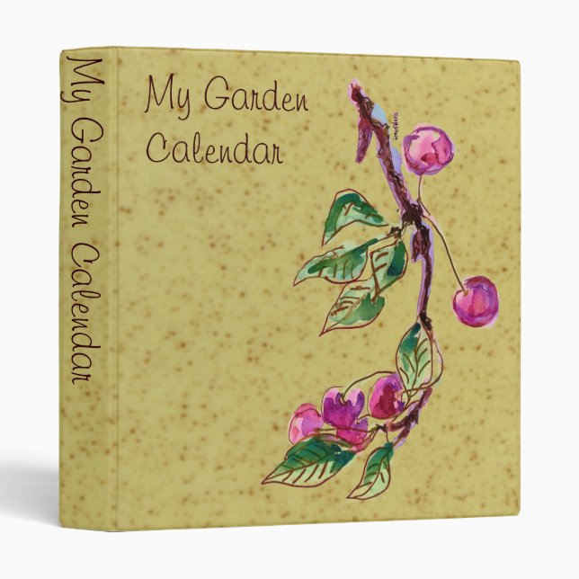 Cherry Branches Garden Calendar 3 Ring Binder (Front/Spine)