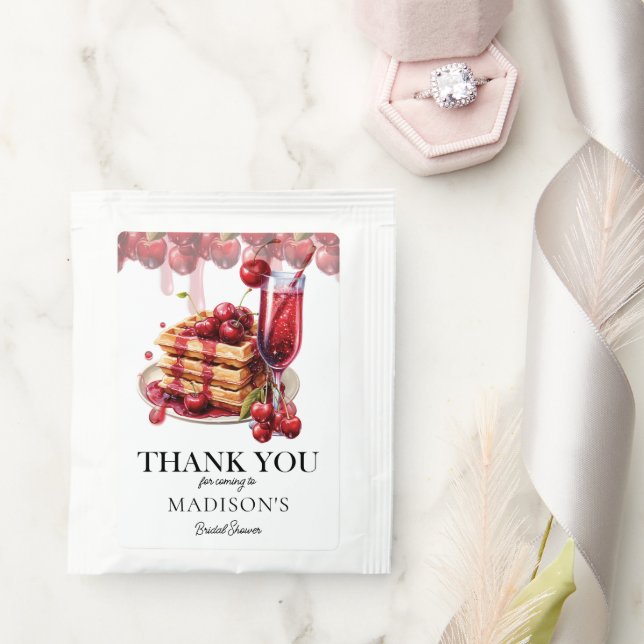 Cherry Bridal Shower Brunch Personalized Tea Bag Drink Mix (Wedding)