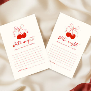 Cherry Bridal Shower Date Night Card