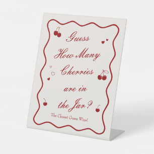 Cherry Bridal Shower Guess How Many Cherries Pedestal Sign