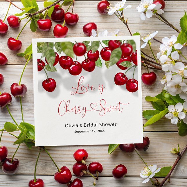 Cherry Bridal Shower Napkins (Creator Uploaded)