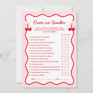 Cherry Bridal Shower Over or Under Game Card