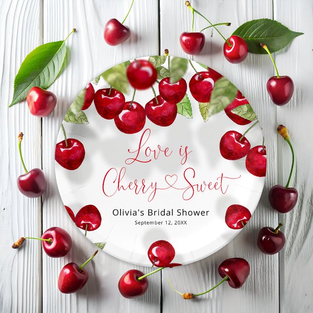 Cherry Bridal Shower Paper Plates (Creator Uploaded)