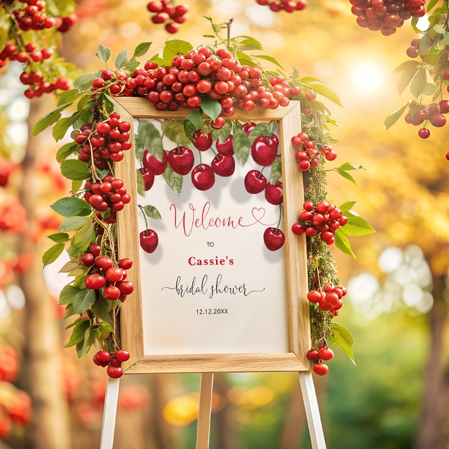 Cherry Bridal Shower Welcome Foam Board (Creator Uploaded)