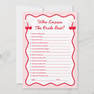 Cherry Bridal Shower Who Knows the Bride Best Invitation
