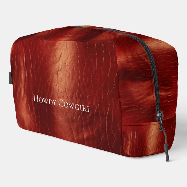 Cherry Brown Textured Look Dopp Kit (Right Corner)