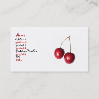Cherry Business Card by Mastershay at Zazzle