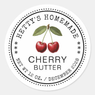 Cherry butter sticker for homemade recipes