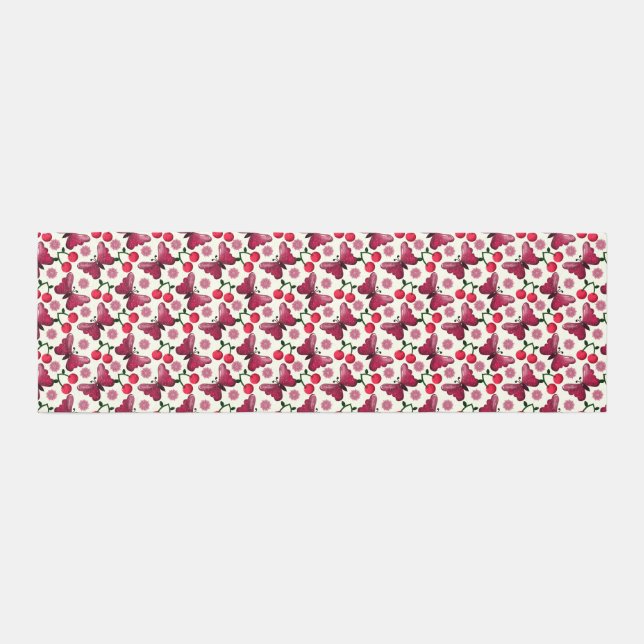 Cherry Butterfly Kawaii Seamless Pattern Runner (Front)