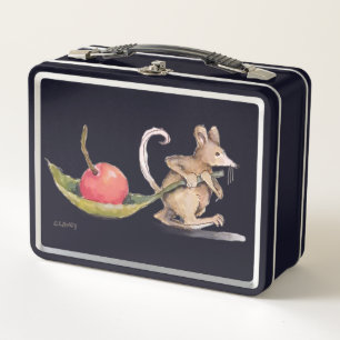 Cherry Carrier Mouse Metal Lunch Box