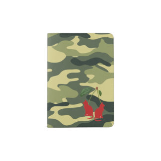 Cherry Cats Camouflage Passport Holder