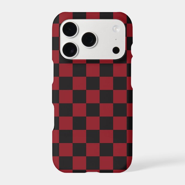 Cherry Checkerboard iPhone Case | Cherry Red Black (Back)