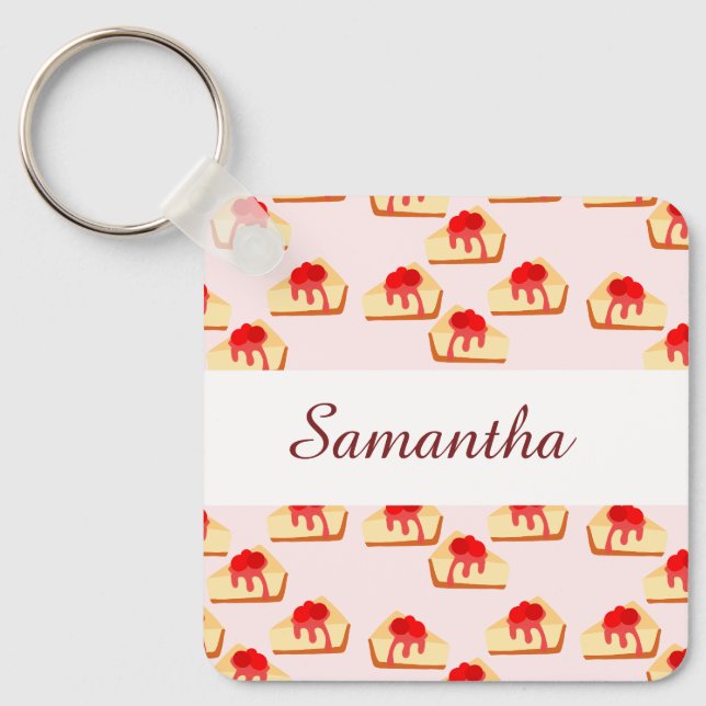 Cherry Cheesecake Dessert Keychain (Front)