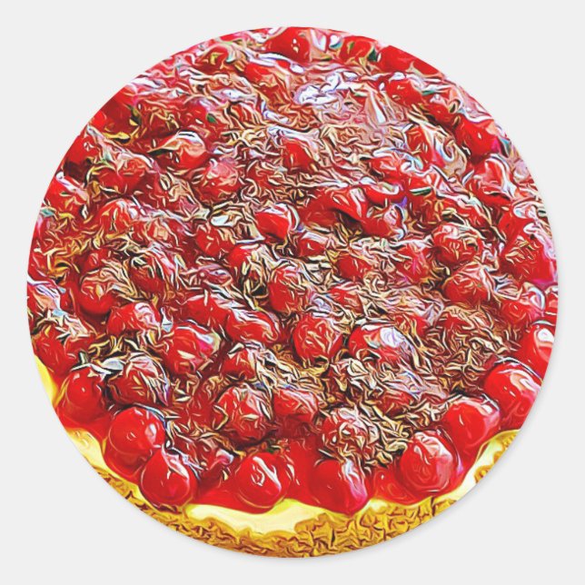 Cherry Cheesecake Food Dessert Stickers (Front)