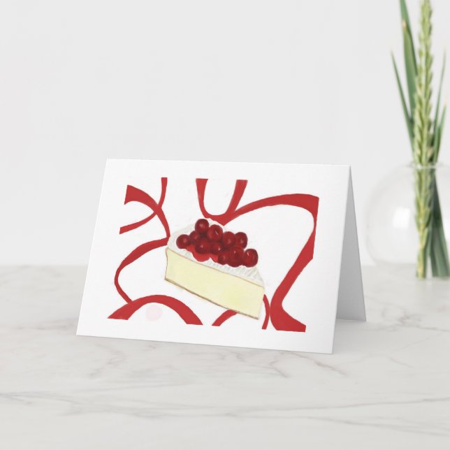 Cherry Cheesecake Greeting Card (Front)