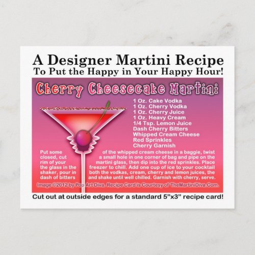 Cherry Cheesecake Martini Recipe Postcard