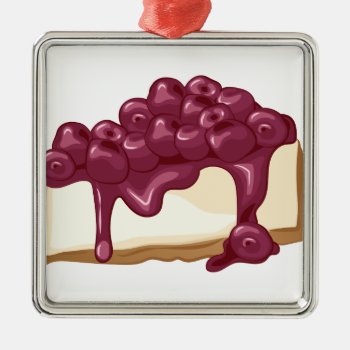 Cherry Cheesecake Metal Ornament by Windmilldesigns at Zazzle