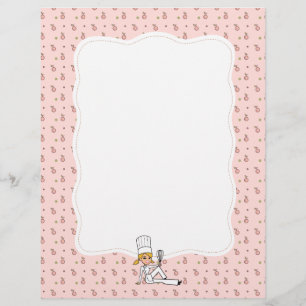 Cherry Chef Art Unlined Recipe Page