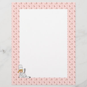 Cherry Chef Art Unlined Recipe Page