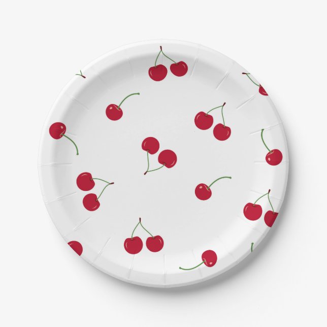 Cherry Cherries Paper Plates (Front)