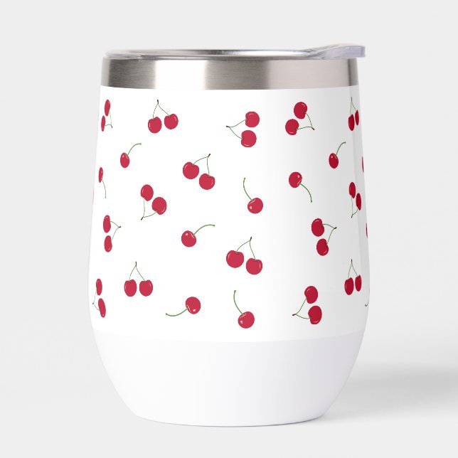 Cherry Cherries Thermal Wine Tumbler (Left)
