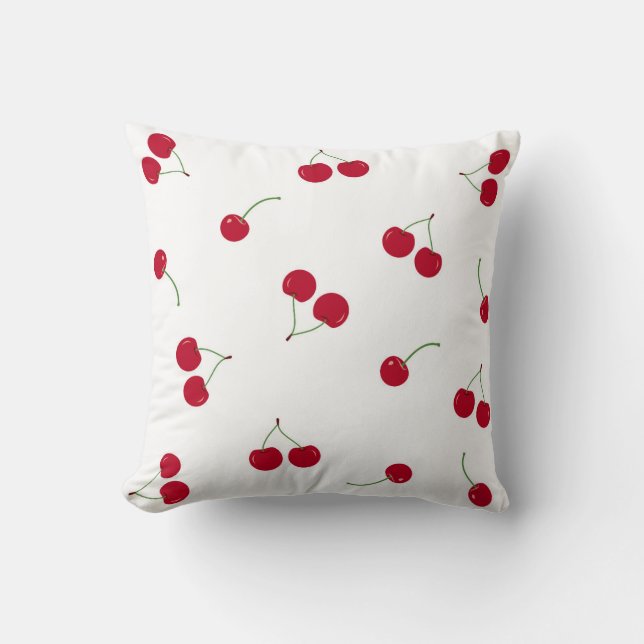Cherry Cherries Throw Pillow (Front)