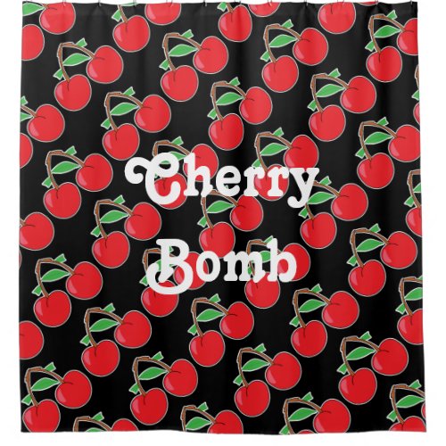 Cherry Cherry Bomb Shower Curtain