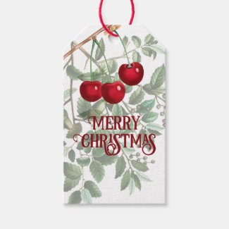 Cherry Christmas - Vintage Christmas Gift Tags