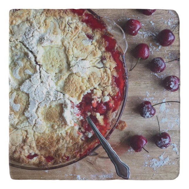 Cherry Cobbler Trivet Housewarming Kitchen Gift (Front)