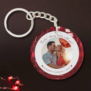 Cherry Coded Custom Valentine's Day Photo Heart Keychain