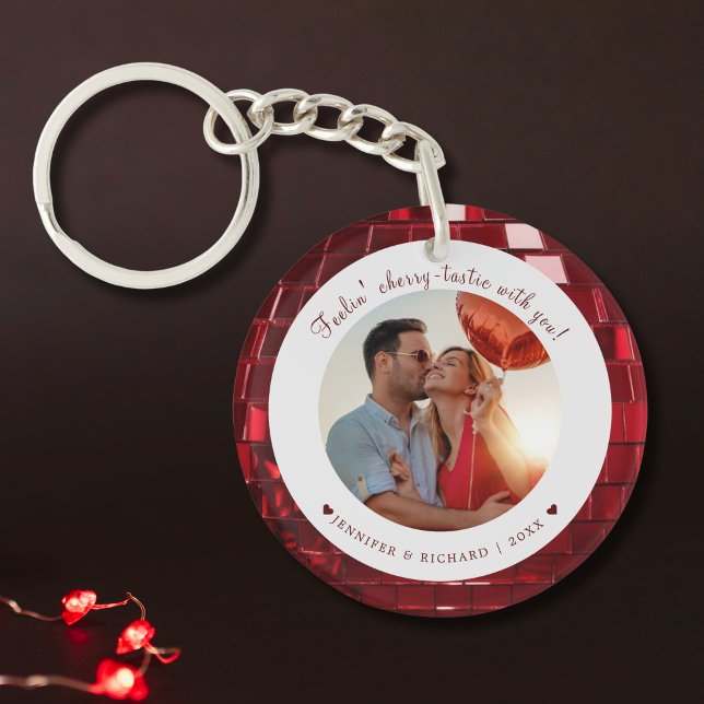 Cherry Coded Custom Valentine's Day Photo Heart  Keychain (Cherry Coded Custom Valentine's Day Photo Heart Keychain)