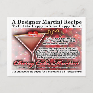 Cherry Cola Martini Recipe Postcard