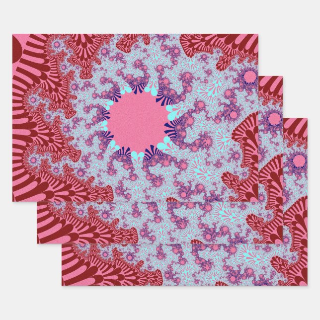 Cherry Cola Sunburst Wrapping Paper Sheets (Set)