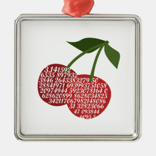 Cherry Complete Pi Metal Ornament