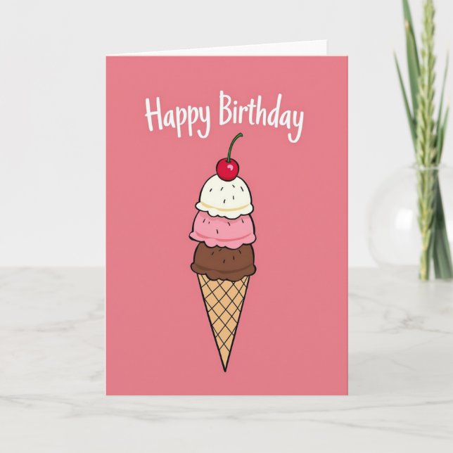 Cherry Cone Birthday Card (Front)