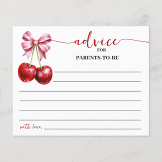 Cherry Coquette Advice Mom & Dad Baby Shower Card Flyer