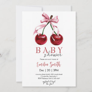 Cherry Coquette Baby shower Invitation