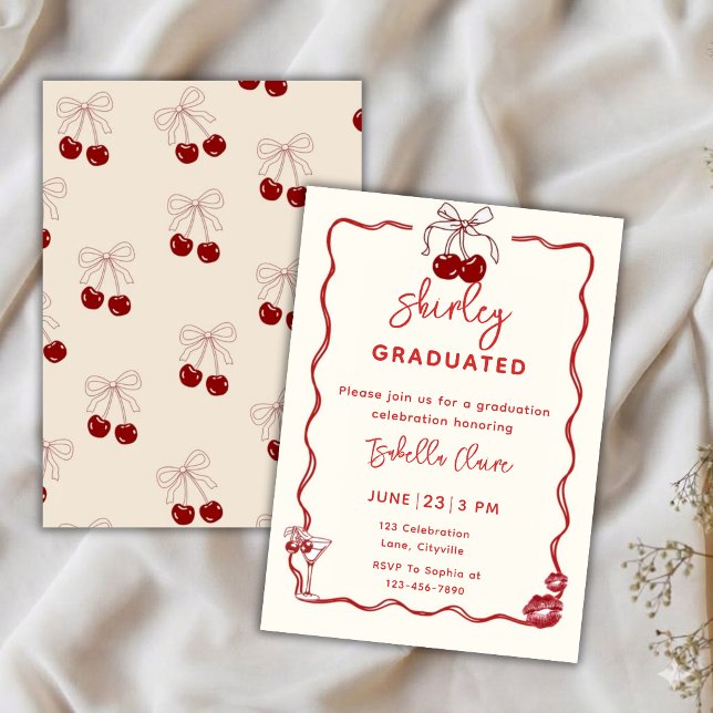 Cherry Coquette Graduation Party Invitation Class  (Creator Uploaded)