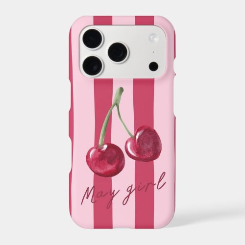 Cherry Coquette Stripes iPhone 17 Pro Case
