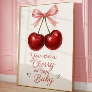 Cherry Coquette Wall Art Print Cute Pink Cherry