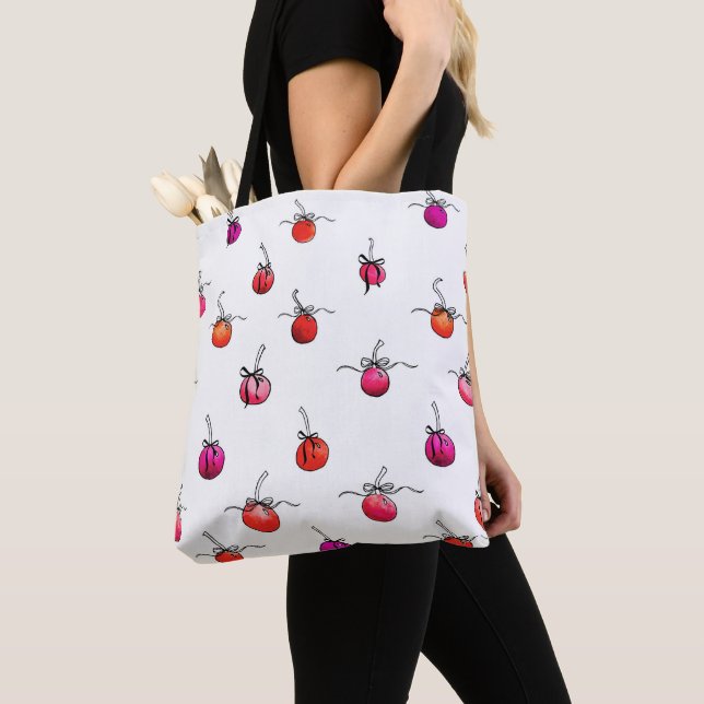 Cherry Coquette Watercolor Bachelorette Girl Trip Tote Bag (Close Up)