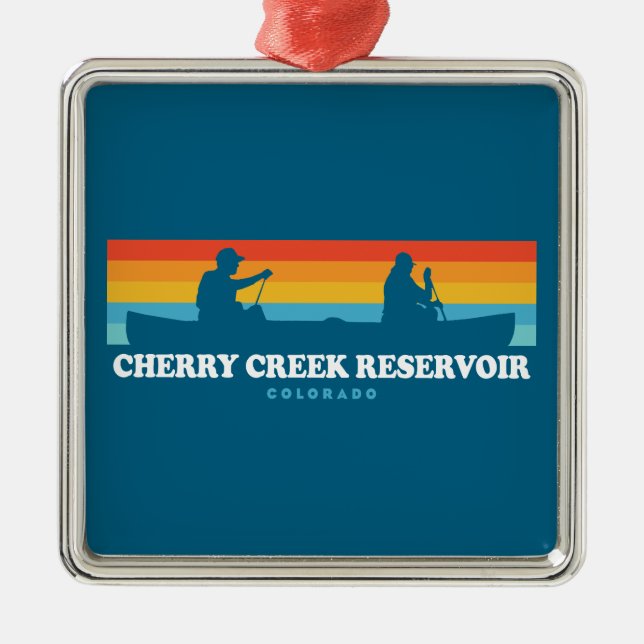 Cherry Creek Reservoir Colorado Canoe Metal Ornament (Front)