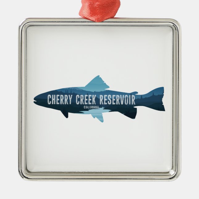 Cherry Creek Reservoir Colorado Fish Metal Ornament (Front)